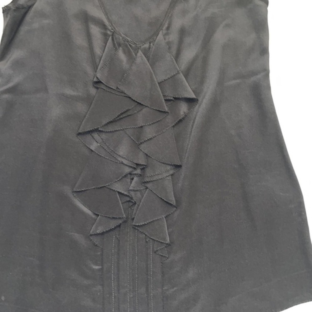 Tory Burch Black Ruffle V-Neck Sleeveless Tunic - Picture 5 of 8